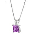 thumbnail image 2 of 1.5 ct Brilliant Princess Cut Solitaire Simulated Alexandrite 14k White Gold Pendant with 16" Chain, 2 of 3