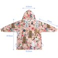 thumbnail image 7 of Poodle Dog and Flower Floral Blanket Hoodies for Kids 6-13YR Oversize Wearable Blanket Hoodies for Boys Girls Teens, 7 of 7