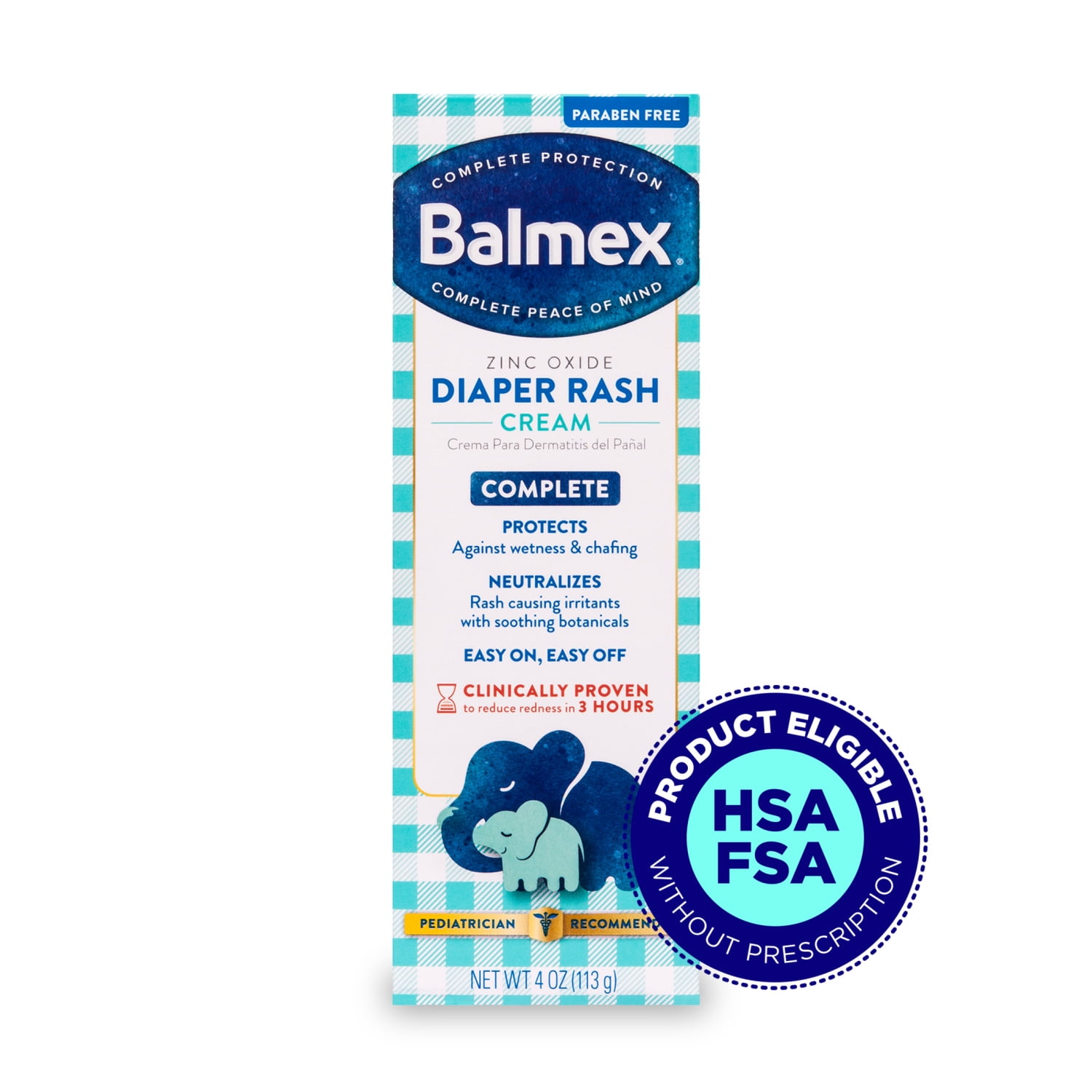 Balmex Complete Protection Baby Diaper Rash Cream with Zinc Oxide
