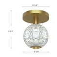 thumbnail image 5 of Alora Lighting FM321201NB Marni 4" Wide Led Semi-Flush Globe Ceiling Fixture - Brass, 5 of 7