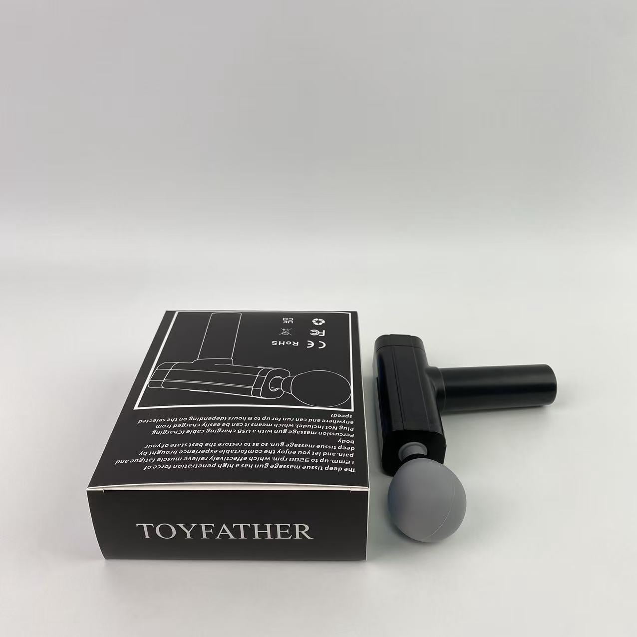 TOYFATHER Vibromassage apparatus, Muscle Therapy Gun for Athletes, Deep Tissue Percussion Body Muscle Massager with 30 Adjustable Speeds, 6 Types of Massage Heads