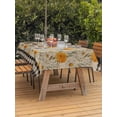 thumbnail image 3 of Outdoor Tablecloth with Umbrella Hole for Patio/Picnic/Party/Camping, Spring Daisy Waterproof Table Cloth Rectangle Table Cover Washable, Country Vintage Yellow White Floral Leaf Plaid (60"x 120"), 3 of 8