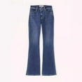 thumbnail image 3 of Women Jeans Flare Pants Denim Washing Loose Fit Bootcut Pockets High Street Slight Strech Solid Full Length Spring 2024 tzw, 3 of 6