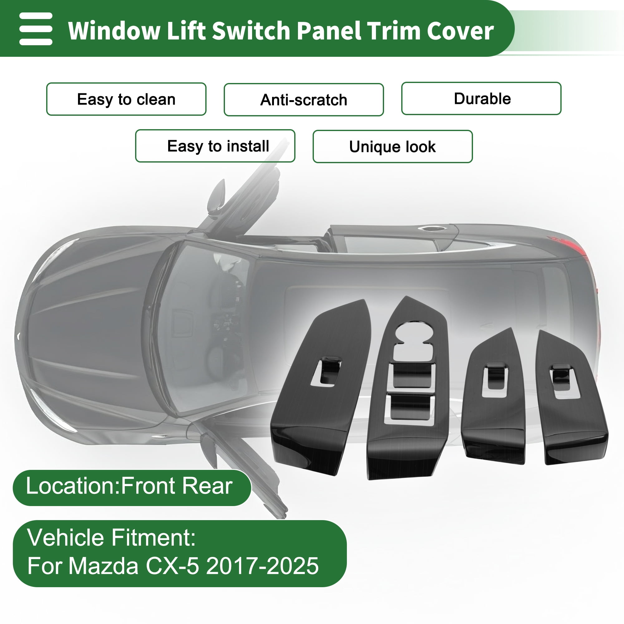 Unique Bargains Window Lift Switch Panel Trim Cover for MAZDA CX-5 17-25 1 Set