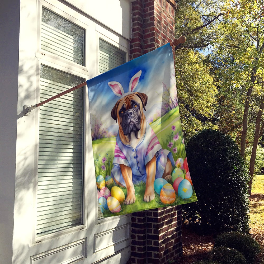 Bullmastiff Easter Egg Hunt House Flag 28 in x 40 in