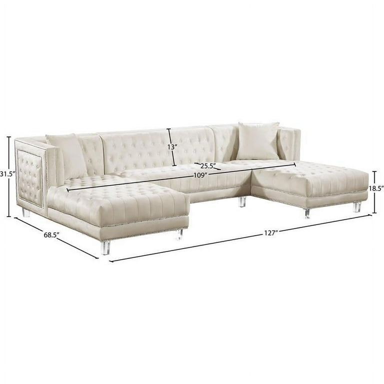 Meridian Furniture Moda Velvet 3pc. Sectional Sofa Meridian Furniture Moda Velvet 3pc. Sectional Sofa