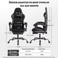thumbnail image 3 of E-sports Gaming Chair Sports Car Driving Seat PU Material Moulded Sponge Comfortable and Safe With Massage Black, 3 of 17