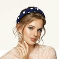 thumbnail image 2 of Unique Bargains Polka Dot Headband, Knotted Headband for Women Top Knot Elastic Hairband Non-Slip Wide Hair Hoop Deep Blue, 2 of 7