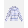 thumbnail image 6 of Scenario Women's Plaid Shirt with Long Puff Sleeves, Sizes XS-XXXL, 6 of 6