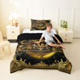 thumbnail image 4 of Homewish Vintage Magic Dragon Twin Comforter Sets,Hippie Evil Eye Bedding Set,Black Gold,Black Reversible,2-Piece,1 Comforter and 1 Pillowcase, 4 of 7