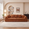 thumbnail image 2 of Leumius 104'' Cloud Sofa Couch with Deep Seat,Boneless Couch with Memory Foam for Living Room,No Assembly Required,Orange, 2 of 15