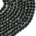 thumbnail image 2 of Yunhgft Strand of Natural Black Labradorite Gemstones Round Balls Beads 8mm 15 Inches, 2 of 3