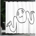 thumbnail image 4 of Ambesonne Humor Shower Curtain, Whaever Guy Meme Sketchy, 69"Wx84"L, Black and White, 4 of 5