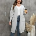 thumbnail image 5 of Aboser Womens Plus Size Long Cardigan Sweaters with Pockets Trendy Lantern Long Sleeve Sweater Coats Knee Length Open Front Cardigans Jackets, 5 of 6