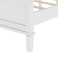 thumbnail image 3 of Euroco Mid-Century Wood Full Size Platform Bed with Headboard and Wood Slat Support, No Box Spring Needed, White, 3 of 9