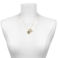 thumbnail image 2 of Delight Jewelry Silver-tone Domed Music - Drums - Large Goldtone Crystal Initial - K - Charm Necklace, 17.5"+2", 2 of 4