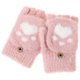 thumbnail image 1 of Warm Knitting Gloves 1Pair Pink Women Mitten with Durable Elasticity and Faux, 1 of 3