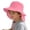 Pink, variant on Kids Bucket Hat with Neck Solid Black Color Wide Brim Design with Adjustable Chin Strap Lightweight Sun Cap for Outdoor Summer Activities,Pink,6-9 Years