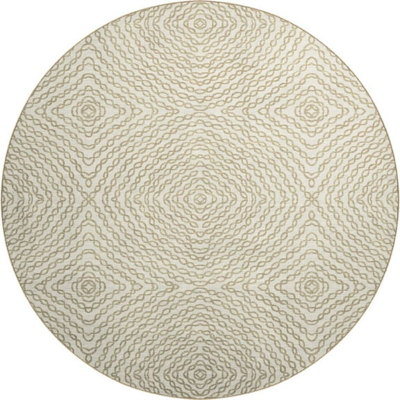Dalyn Brisbane Area Rug BR3 Br3 Ivory Ivory Repeated Rings 8' x 8' Round