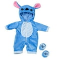 thumbnail image 2 of Babysbule Doll Clothes Set, Blue Dog Style Plush Onesie, for 16-18 Inch Dolls, 4-Piece Set, 2 of 6