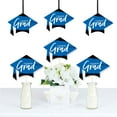 thumbnail image 2 of Big Dot of Happiness Blue Graduation - Grad Cap Decorations DIY Party Essentials - Set of 20, 2 of 5