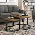 thumbnail image 4 of Tables basses gigognes d'intérieur CorLiving Fort Worth en bois d'ingénierie marron avec base en acier, 4 of 6