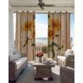 thumbnail image 6 of Sunflower Kitchen Curtains Vintage Summer Botanical Wooden Farmhouse Cafe Short Curtains for Bathroom Blackout Window Curtain Grommet Small Window Treatment Drapes for Bedroom Living Room 42"x45"x2, 6 of 9