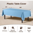 thumbnail image 2 of Solids Light Blue Rectangular Plastic Tablecloth - 54x108 Inch, Pack, 2 of 7