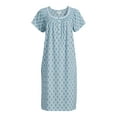 thumbnail image 3 of Aria Women's 100% Cotton Raglan Sleeve Smocked Neck 40" Sleepwear Gown, Sizes XS-5X, 3 of 4