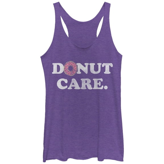 Women's CHIN UP Donut Care  Racerback Tank Top Purple Heather Large
