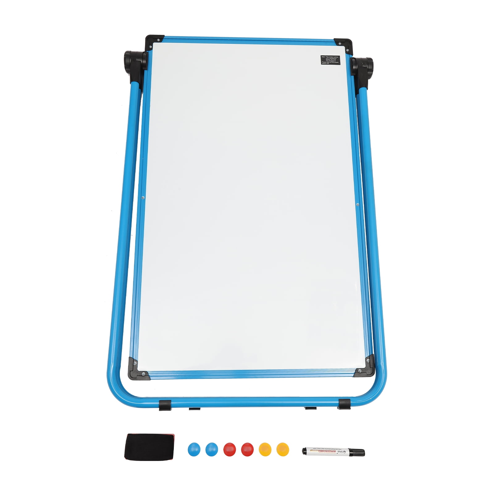 36*24 inch Stand White Board 360° Rotatable Design Double-sided Writable Whiteboard Magnetic Dry Erase Board U-shaped Foldable Whiteboard Free Standing Mounting Type