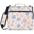 thumbnail image 2 of Zipper Binder with Shoulder Strap 2 inch 3 Ring Waterproof File Folder Organizer Bag 500 Sheet Pastel Blue and Pink Flowers, 2 of 8
