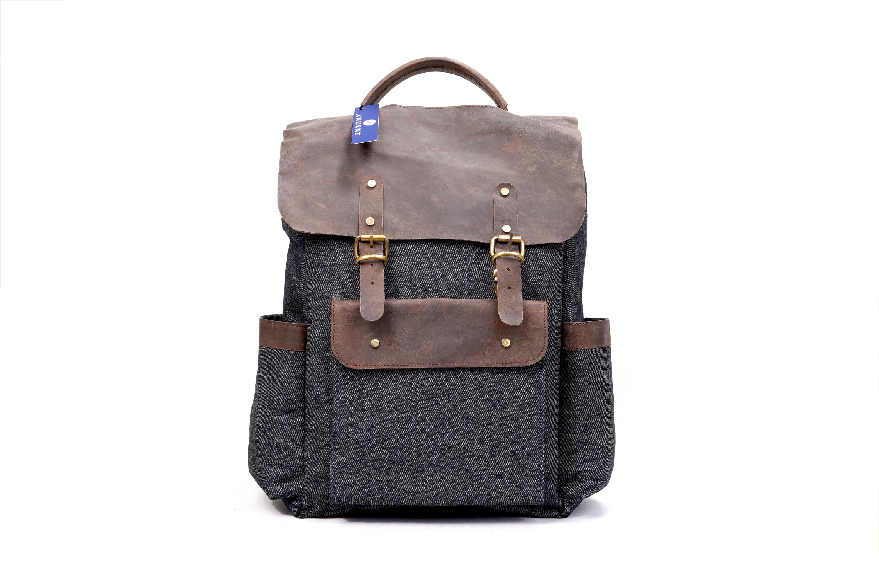 13x17 Vintage leather Canvas backpack Laptop Lightweight School College  Bag Rucksack Sling for Men Women. 