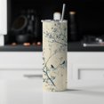 thumbnail image 5 of Flower and bird tumbler with lid and straw 20 oz insulated tumbler cups Minimally printed flower and bird insulated travel coffee mugs for women cute sippy cups stainless insulated travel cups, 5 of 7