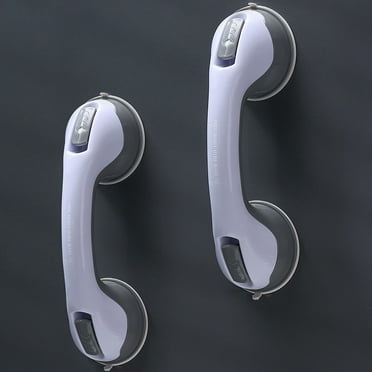 AONYIYI Shower Grab Bar 2 Piece Set Adsorption Grab Bar for Tub and Shower, Removable Shower Grab Bar for Seniors and Elderly, Bathroom Safety Grip, Gray