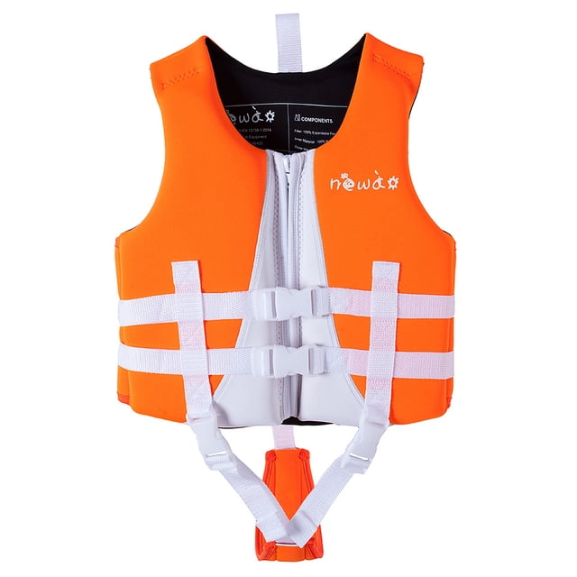 Tignapoo Kids' Floatation Vest - Bright Orange Bee Design, S/M Size, Neoprene & EPE Foam, UV Protection, Adjustable Straps, Ideal for Swimming, Boating, and Water Sports