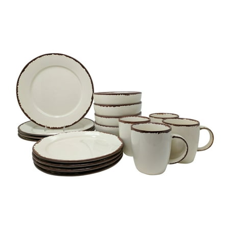Giannas home 16 piece rustic inspired farmhouse stoneware distressed dinnerware set service for 4 Giannas home 16 piece rustic inspired farmhouse stoneware distressed dinnerware set service for 4