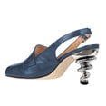 thumbnail image 3 of YDN Women's Closed Square Toe Loafers Special Spiral Heels Slingback Buckled Back Strap Shoes for Party Casual Daily Dressy Pumps Shoes Size 7.5 Blue, 3 of 4