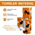 thumbnail image 4 of Halloween Cat 20oz Skinny Tumbler With Handle and Straw, Cute Black Cats Stainless Steel Double Walled Vacuum Insulated Cup, Spooky Holiday Gifts for Women Men, 4 of 6