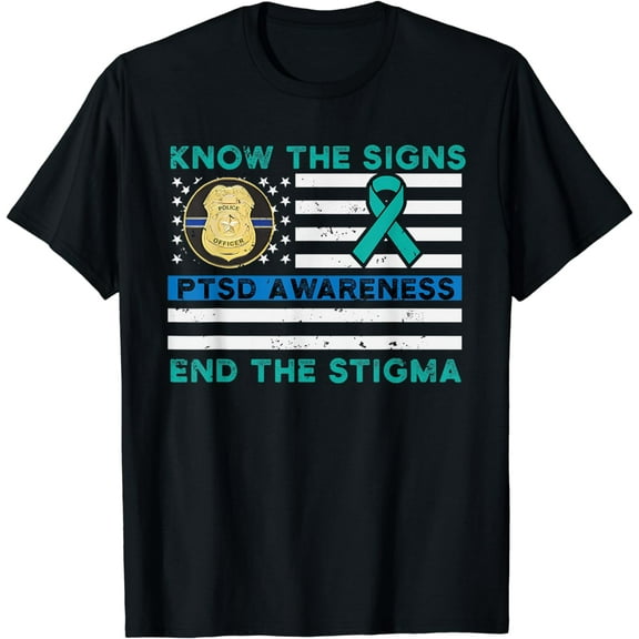 Police PTSD Awareness Law Enforcement Mental Health Support T-Shirt