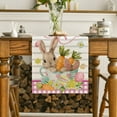 thumbnail image 2 of Bunny Carrots Cup Pink Buffalo Plaid Easter Table Runner, Holiday Spring Kitchen Dining Table Decoration for Home Party Decor 13x72 Inch, 2 of 6