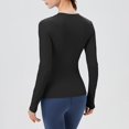 thumbnail image 4 of Yigetop Womens Thermal Underwear Womens Long Sleeve Undershirts Tops Round Neck Slim Fit Baselayer Soft Thermal Underwear Light Tight Long Sleeve Shirts for Women Black L, 4 of 7