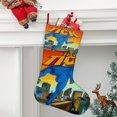 thumbnail image 2 of La Garrapata Tema: Calcetines de Navidad, fino lino blanco para colgar en escaleras y chimenea, decoración navideña para el hogar, regalo de Navidad.54cm×38cm, 2 of 5