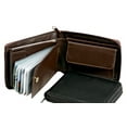 thumbnail image 2 of Genuine Leather Wallet, Zipper Closure - Measures 9 1/2" Long x 3 1/2" Wide Open, Brown, 2 of 4