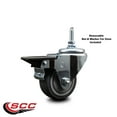 thumbnail image 2 of 3 Inch Thermoplastic Rubber 3/8 Inch Threaded Stem Caster with Brake, 2 of 2