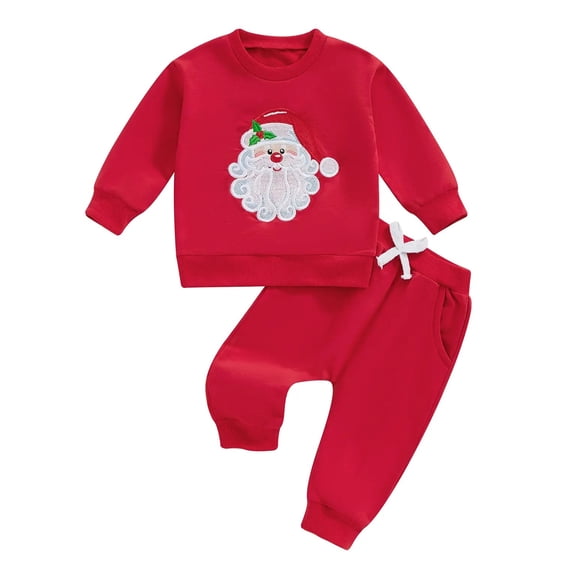 Akiihool Baby Outfits Unisex Baby Boy Clothes Newborn Boy Outfits Infant Letter Print Romper Long Pants 2PCS Baby Boy's Clothing Watermelon Red,12-18 Months