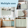 thumbnail image 6 of Sage Green Cabinet Dishwasher Hidden Curtains, Privacy Closet Door Curtain, Solid Color Modern Minimalist Abstract Adhesive Dust Proof Under Sink Skirt for Bathroom Kitchen 35"x35", 6 of 8