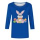 thumbnail image 4 of Camisetas Casuales de las Mujeres Impresas 3/4 Manga Cuello Redondo Blusa, Moda Ligera Superior para el Hogar Y el Uso Diario, Cómoda Imitación de la Tela Del Estante, 4 of 7