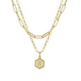 thumbnail image 2 of Xihbxyly Collar Chapado En Oro, Elegante Colgante con Inicial En Capas, Cadena con Diseño Hexagonal, Longitudes Ajustables para Un Estilo Versátil, Un Regalo Especial para Mujer, Perfecto para Ocasio, 2 of 2