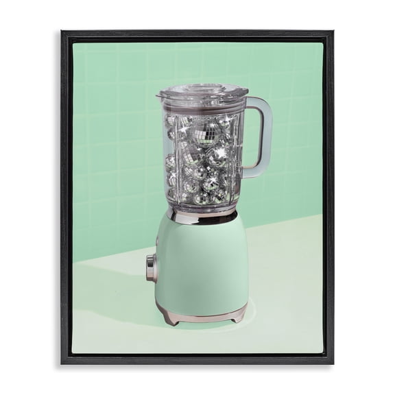Stupell Industries Contemporary Disco Drink Blender over Green Black Floating Frame Canvas Art, 17 x 21, by LISH Creative